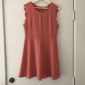Miami Peachy-Pink Scalloped Tank A-Line Mini Dress